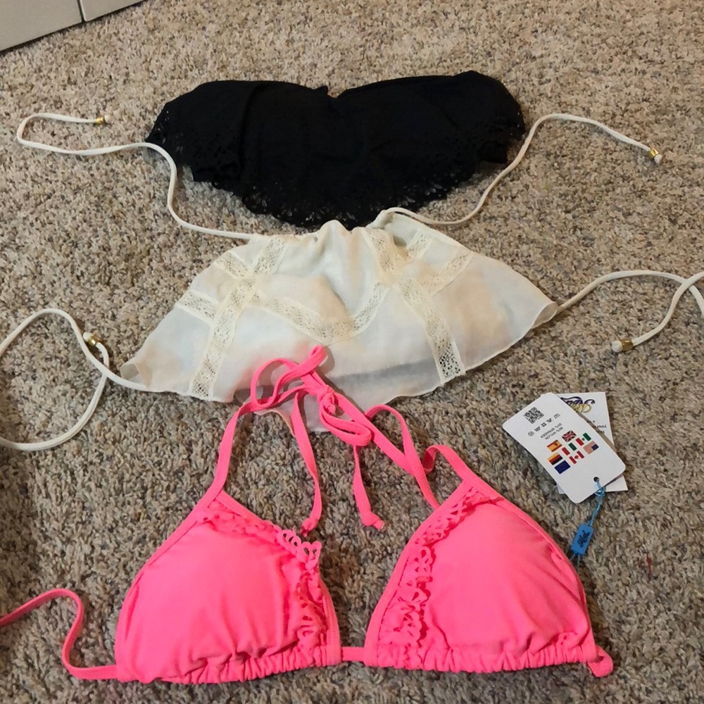 3 Bathing suit tops: 2 target 1 victoria secret